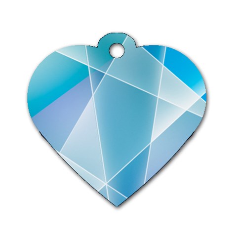 Blue Lights Dog Tag Heart (Two Sides) from ArtsNow.com Back