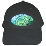 Blue Green Circle Design Black Cap