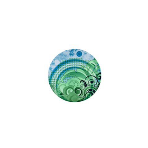 Blue Green Circle Design 1  Mini Button from ArtsNow.com Front