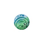 Blue Green Circle Design 1  Mini Button