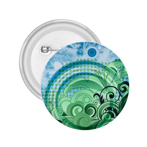 Blue Green Circle Design 2.25  Button from ArtsNow.com Front