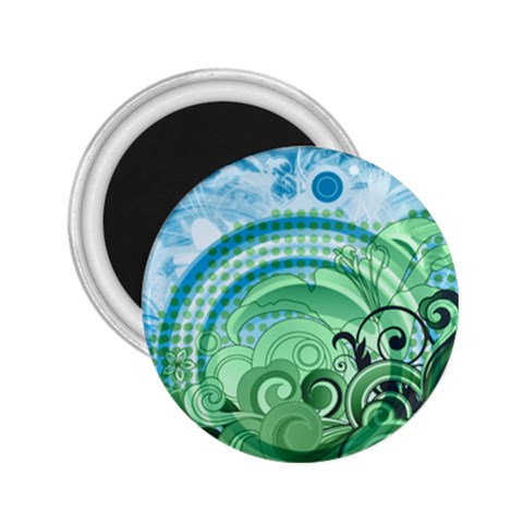 Blue Green Circle Design 2.25  Magnet from ArtsNow.com Front