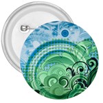 Blue Green Circle Design 3  Button