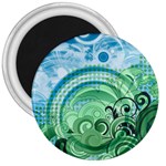 Blue Green Circle Design 3  Magnet