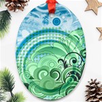 Blue Green Circle Design Ornament (Oval)