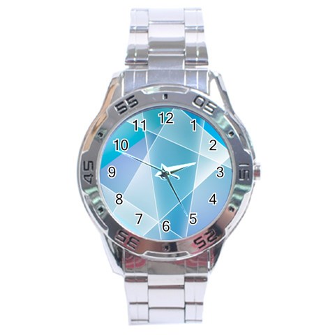 Blue Lights Stainless Steel Analogue Watch from ArtsNow.com Front