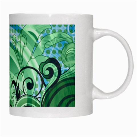 Blue Green Circle Design White Mug from ArtsNow.com Right