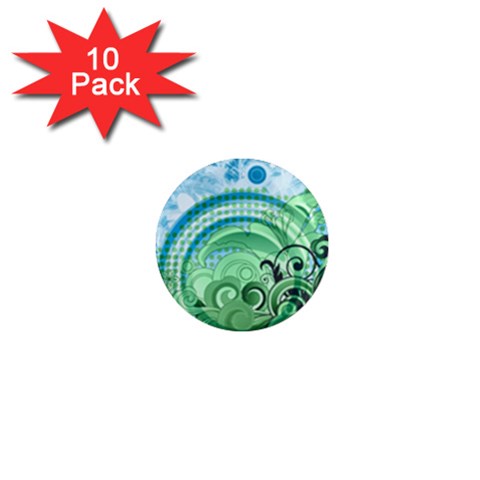 Blue Green Circle Design 1  Mini Magnet (10 pack)  from ArtsNow.com Front