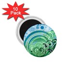 Blue Green Circle Design 1.75  Magnet (10 pack) 