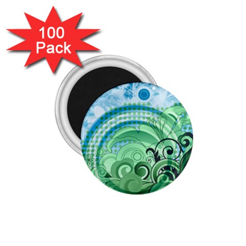 Blue Green Circle Design 1.75  Magnet (100 pack)  from ArtsNow.com Front