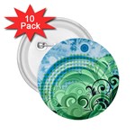 Blue Green Circle Design 2.25  Button (10 pack)