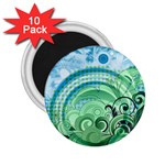 Blue Green Circle Design 2.25  Magnet (10 pack)