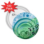 Blue Green Circle Design 2.25  Button (100 pack)