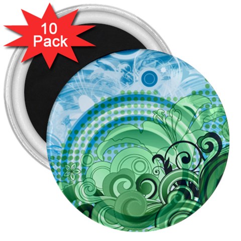 Blue Green Circle Design 3  Magnet (10 pack) from ArtsNow.com Front