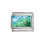 Blue Green Circle Design Italian Charm (9mm)