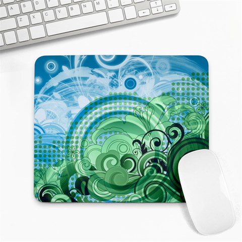 Blue Green Circle Design Large Mousepad from ArtsNow.com Front