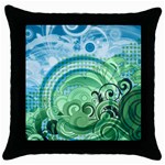 Blue Green Circle Design Throw Pillow Case (Black)