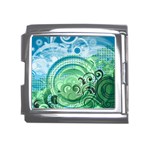 Blue Green Circle Design Mega Link Italian Charm (18mm)