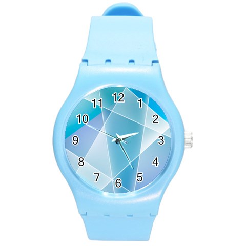 Blue Lights Round Plastic Sport Watch (M) from ArtsNow.com Front