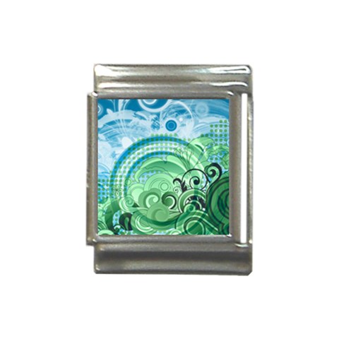 Blue Green Circle Design Italian Charm (13mm) from ArtsNow.com Front