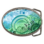 Blue Green Circle Design Belt Buckle