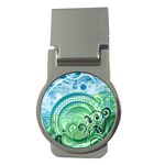 Blue Green Circle Design Money Clip (Round)