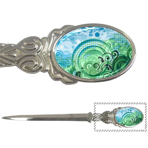 Blue Green Circle Design Letter Opener from ArtsNow.com Front