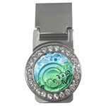 Blue Green Circle Design Money Clip (CZ)