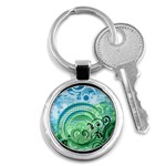 Blue Green Circle Design Key Chain (Round)