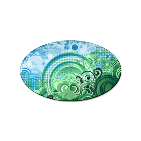 Blue Green Circle Design Sticker (Oval) from ArtsNow.com Front