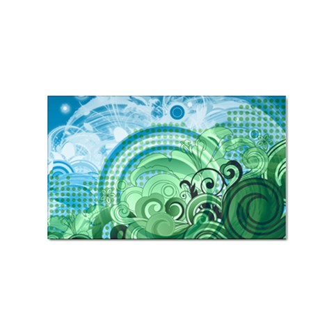 Blue Green Circle Design Sticker (Rectangular) from ArtsNow.com Front