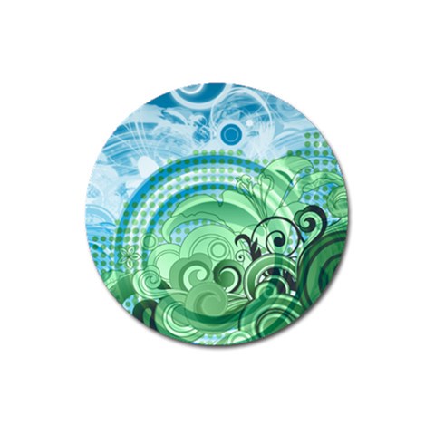 Blue Green Circle Design Magnet 3  (Round) from ArtsNow.com Front