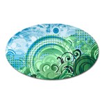 Blue Green Circle Design Magnet (Oval)