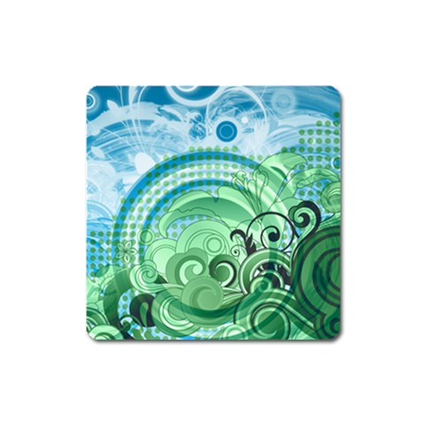 Blue Green Circle Design Magnet (Square) from ArtsNow.com Front