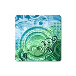 Blue Green Circle Design Magnet (Square)