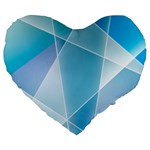 Blue Lights Large 19  Premium Heart Shape Cushion