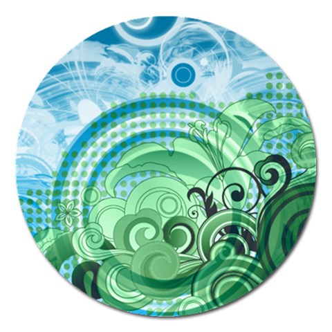 Blue Green Circle Design Magnet 5  (Round) from ArtsNow.com Front