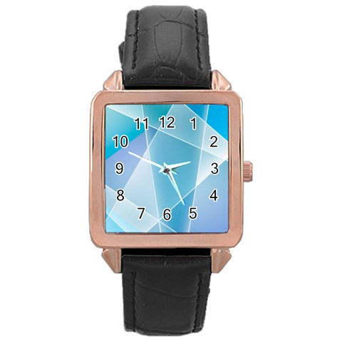 Blue Lights Rose Gold Leather Watch  from ArtsNow.com Front