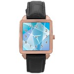 Blue Lights Rose Gold Leather Watch 