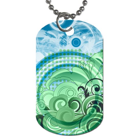 Blue Green Circle Design Dog Tag (One Side) from ArtsNow.com Front