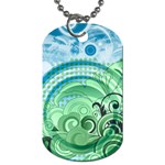 Blue Green Circle Design Dog Tag (One Side)