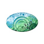 Blue Green Circle Design Sticker Oval (10 pack)