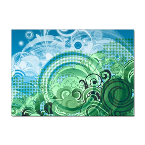 Blue Green Circle Design Sticker A4 (10 pack) from ArtsNow.com Front