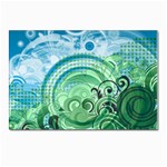 Blue Green Circle Design Postcard 4  x 6 