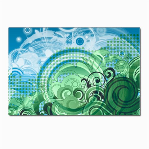 Blue Green Circle Design Postcard 4 x 6  (Pkg of 10) from ArtsNow.com Front