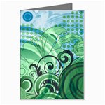 Blue Green Circle Design Greeting Card