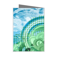 Blue Green Circle Design Mini Greeting Card from ArtsNow.com Right