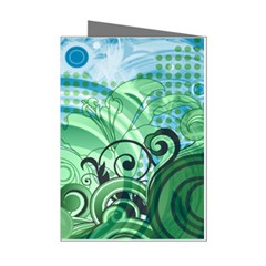 Blue Green Circle Design Mini Greeting Cards (Pkg of 8) from ArtsNow.com Left