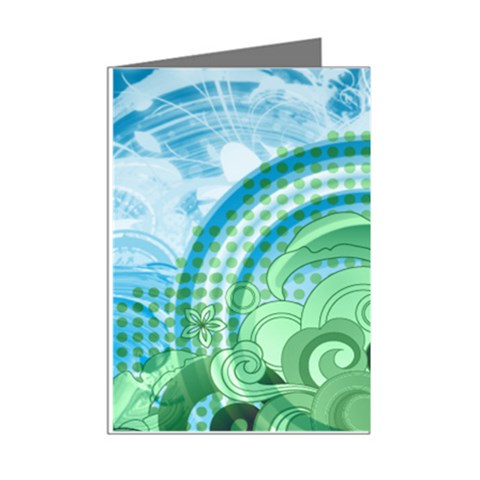 Blue Green Circle Design Mini Greeting Cards (Pkg of 8) from ArtsNow.com Right