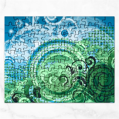 Blue Green Circle Design Jigsaw Puzzle (Rectangular) from ArtsNow.com Front